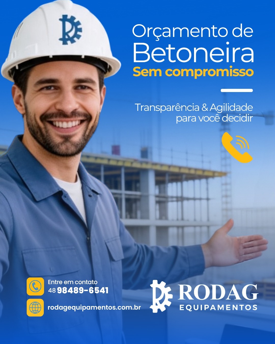 Nossa equipe está preparada para entender o que você precisa, esclarecer suas dúvidas e facilitar o processo de escolha dos equipamentos ideais para sua obra.