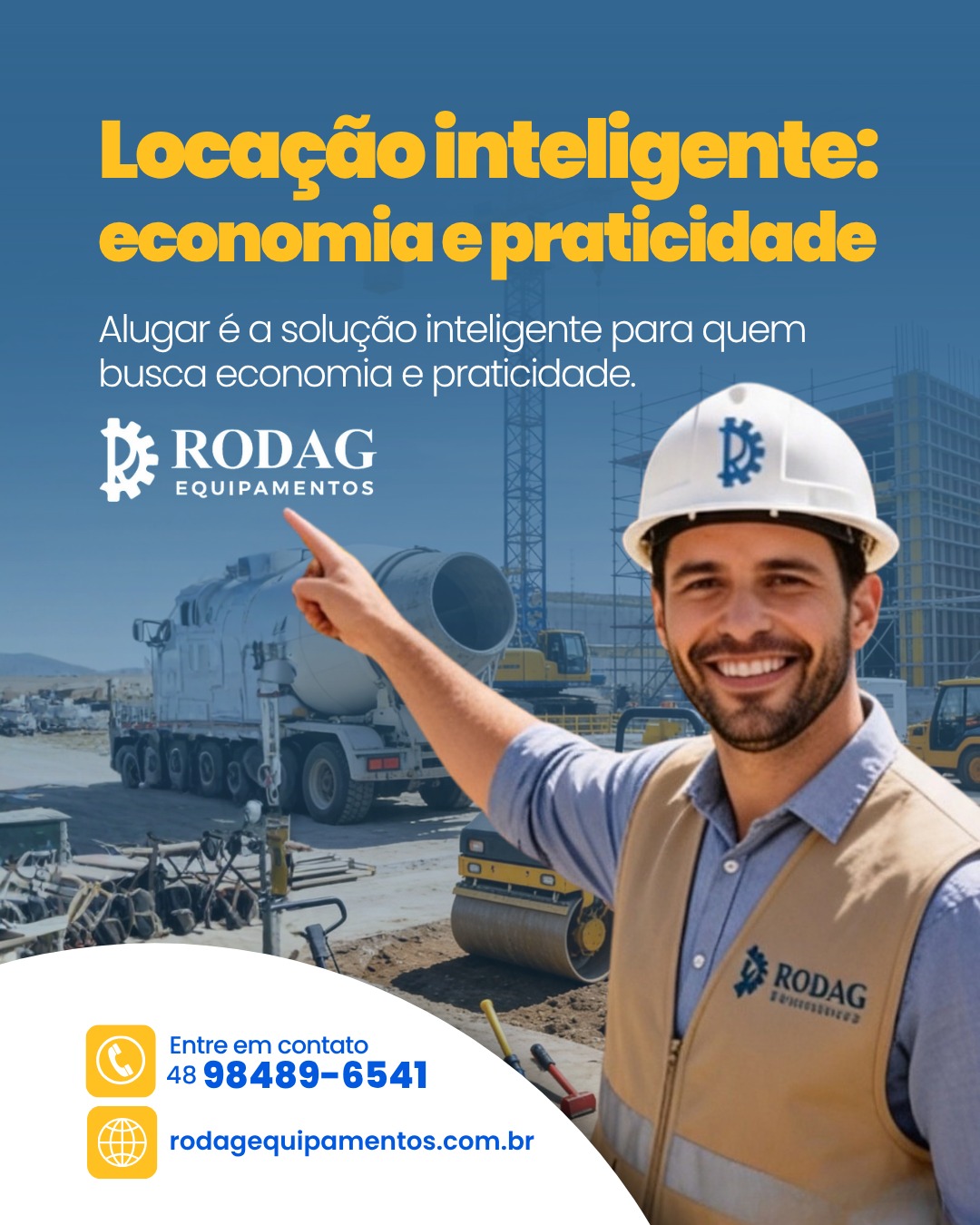 Na Rodag Equipamentos, você encontra soluções completas para obra, com opções de locação, manutenção e compra de equipamentos.