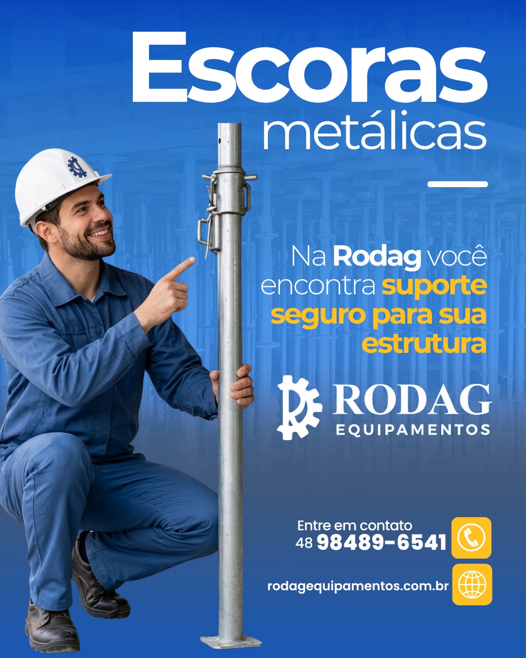 Nossas escoras metálicas são ideais para auxiliar na sustentação das estruturas durante diferentes etapas da obra.
